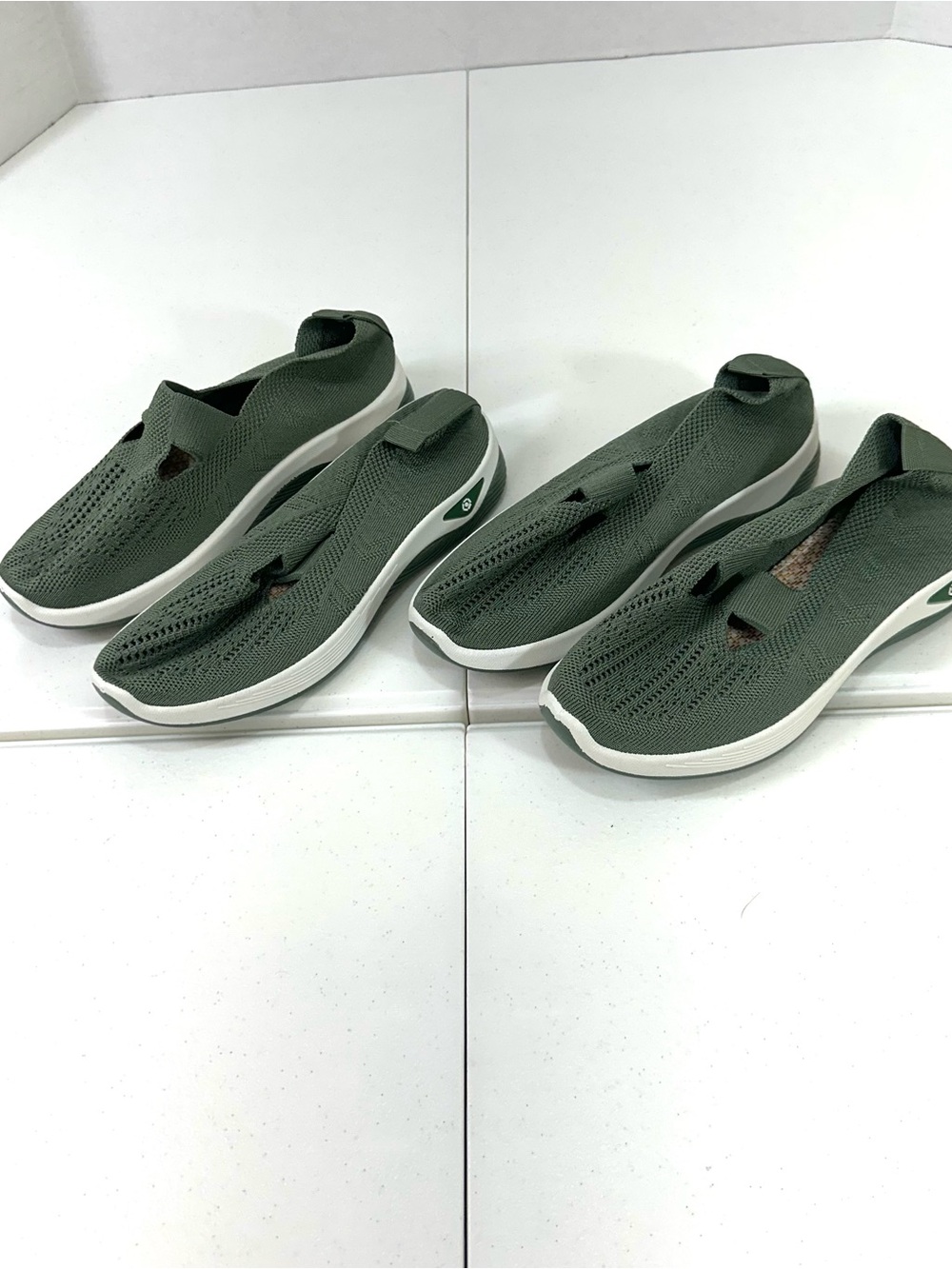 2 pairs women’s green mesh slip on woven breathable lightweight shoes EU36,